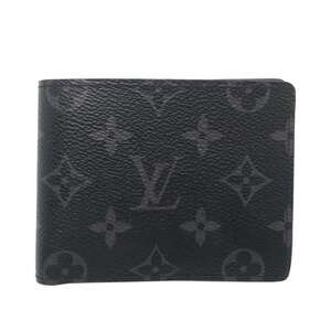 Louis Vuitton Portefeuille Multiple Men's Bifold Wallet M61695 Monogram Eclip...